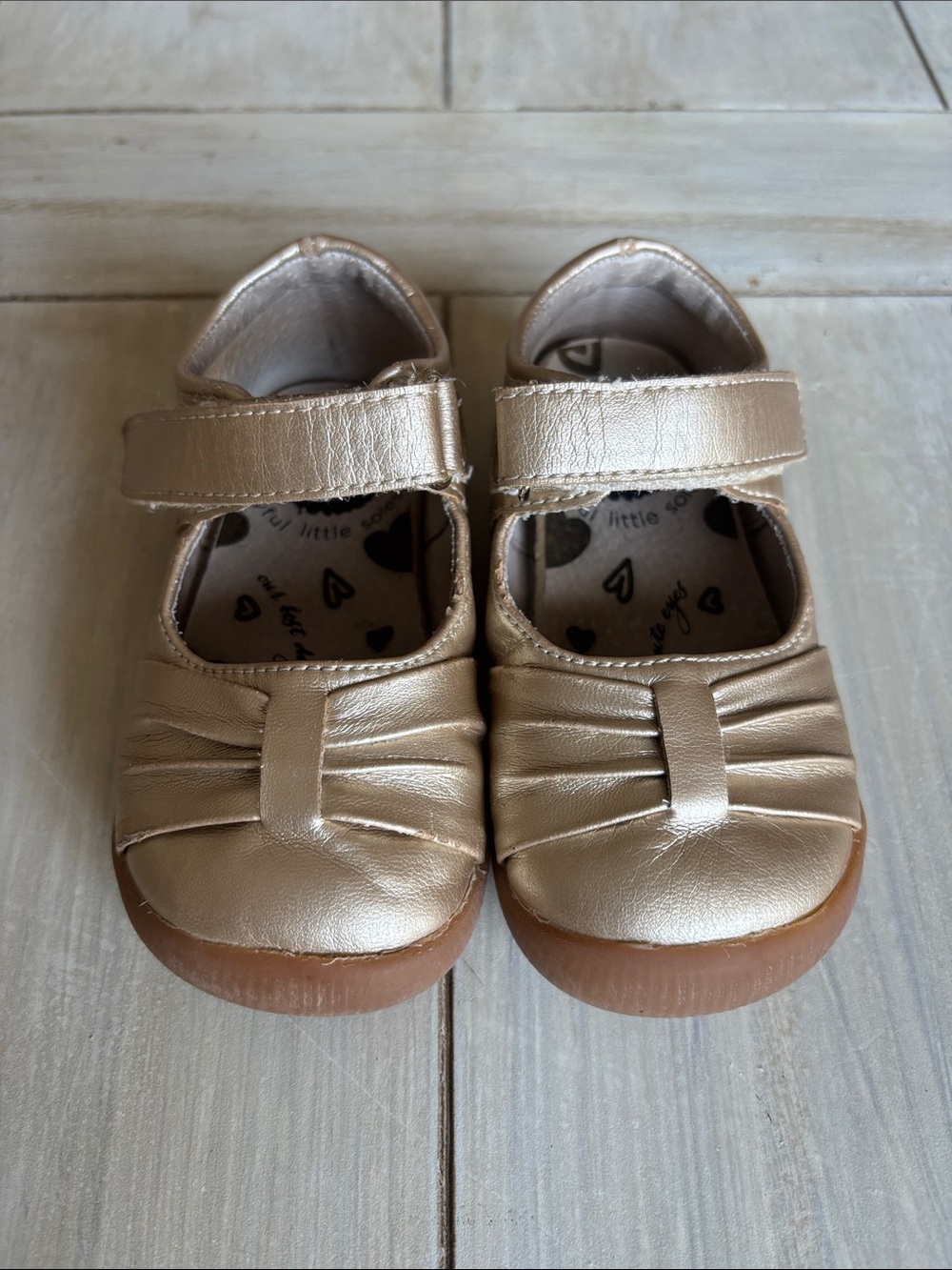 Livie & Luca Gold Bow Mary Jane Infant Baby Shoes 4